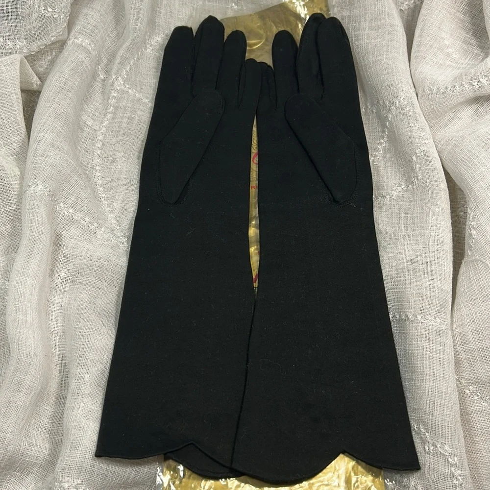 Oleg Cassini Dawnell long gloves with crystal embellishments